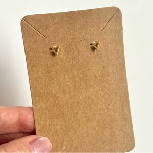 Open triangle stud earrings (14k gold-plated stainless steel)